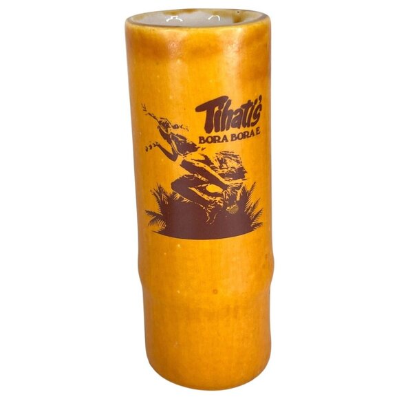 2 VTG Hawaiian Tiki Mug Tihatis Bora Bora E Dance Troup Beachcomber Restaurant - Picture 6 of 11